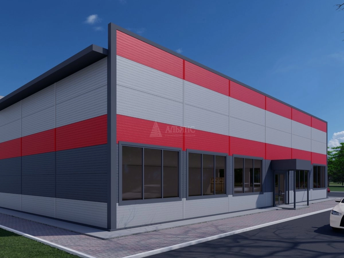 3D визуализация Магазины, ТЦ из сэндвич-панелей, павильоны из сэндвич панелей - фото 2