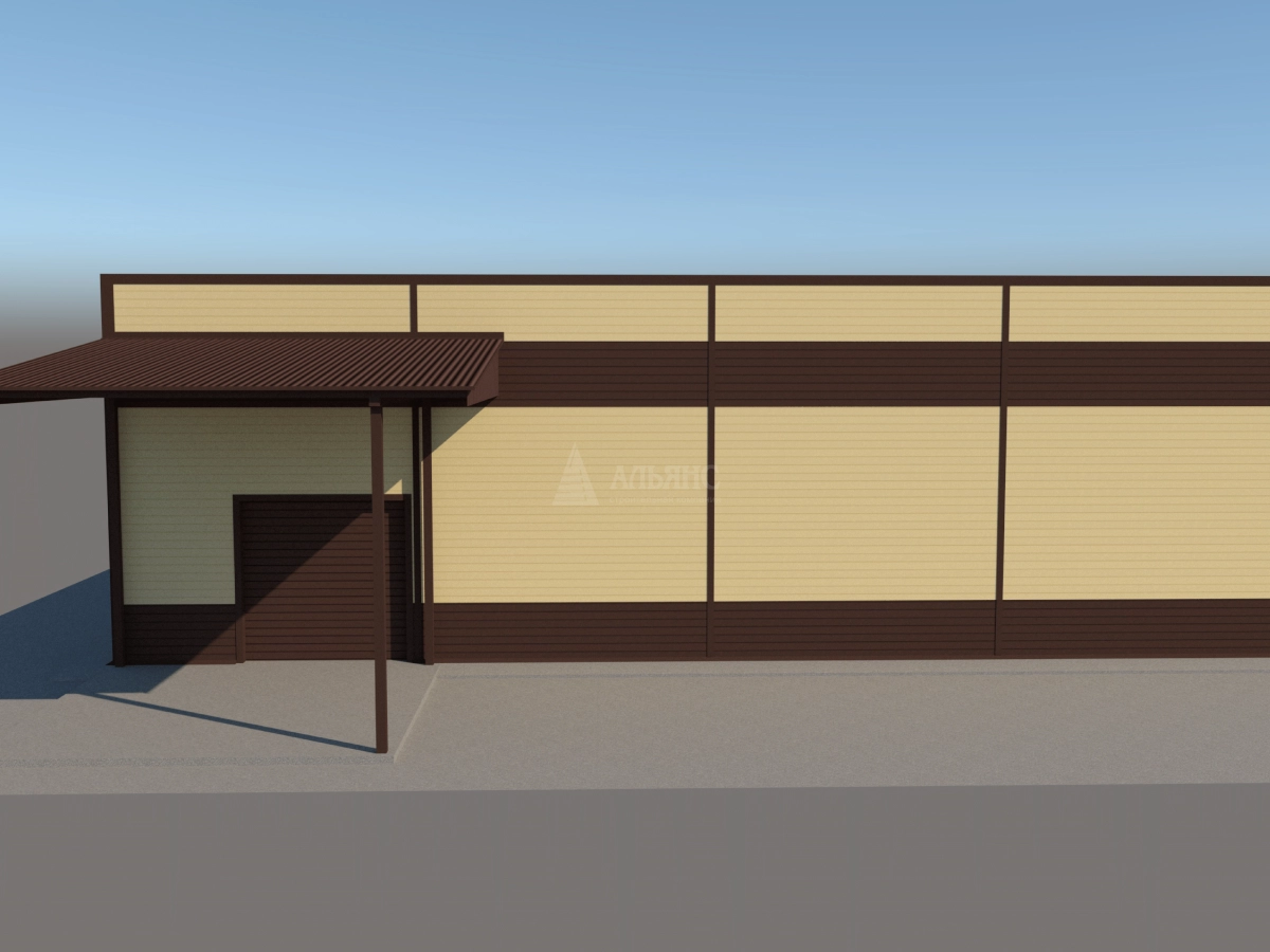 3D визуализация Магазин из сэндвич-панелей - фото 10